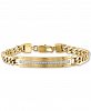 Esquire Men's Jewelry Diamond Id Plate Bracelet (1/5 ct. t. w. ) in Gold-Tone Stainless Steel, Created for Macy's