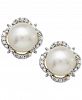 Honora Cultured Freshwater Pearl (7mm) & Diamond (1/6 ct. t. w. ) Halo Stud Earrings in 14k Gold