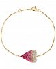 Effy Pink Sapphire (5/8 ct. t. w. ) & Diamond (1/5 ct. t. w. ) Ombre Heart Bracelet in 14k Gold