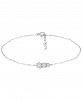 Giani Bernini Cubic Zirconia Graduated Three Stone Chain Link Ankle Bracelet in Sterling Silver, Created for Macy's