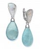 Milky Aquamarine and Mother of Pearl Earrings in Sterling Silver