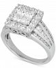 Diamond Princess Cluster Engagement Ring (2 ct. t. w. ) in 14k White Gold