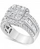 Diamond Halo Cluster Ring (2 ct. t. w. ) in 10k White Gold