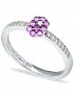 Pink Sapphire (1/3 ct. t. w. ) Diamond (1/20 ct. t. w. ) Stackable Ring in Sterling Silver