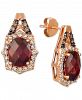 Le Vian Rhodolite Garnet (4 ct. t. w. ) & Diamond (5/8 ct. t. w. ) Stud Earrings in 14k Rose Gold