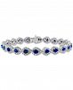 Sapphire (4 ct. t. w. ) & Diamond (3 ct. t. w. ) Halo Link Bracelet in 14k White Gold (Also in Ruby & Emerald)