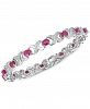 Ruby (7 ct. t. w. ) and Diamond Accent Xo Bracelet in Sterling Silver