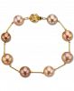 Effy Multicolor Cultured Freshwater Pearl (10mm) Bracelet in 14k Gold