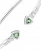 Green Quartz (3/8 ct. t. w. ) & White Topaz (1/8 ct. t. w. ) Trillion Cuff Bangle Bracelet in Sterling Silver (Also in Blue Topaz)