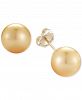 Cultured Golden South Sea Pearl Stud Earrings (9mm) in 14k Gold