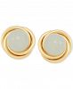 Jade (6mm) Button Knot Stud Earrings in 10k Gold
