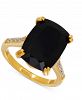Onyx (7-1/2 ct. t. w. ) and Cubic Zirconia Statement Ring in 14k Gold-Plated Sterling Silver