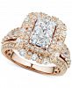 Diamond Halo Cluster Ring (2 ct. t. w. ) in 14k Rose Gold