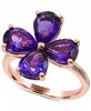 Amethyst Flower Statement Ring (3-1/20 ct. t. w. ) in 14K Rose Gold-Plated Sterling Silver