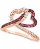Le Vian Passion Ruby (3/8 ct. t. w. ) & Nude Diamond (1/3 ct. t. w. ) Interlocking Hearts Ring in 14k Rose Gold