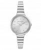 Bcbgmaxazria Ladies Silver Bracelet Watch with Silver Dial, 34mm