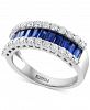 Effy Sapphire (1-1/2 ct. t. w. ) & Diamond (5/8 ct. t. w. ) Baguette Statement Ring in 14k White Gold