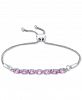 Pink Sapphire (2-1/10 ct. t. w. ) & Diamond (1/10 ct. t. w. ) Bolo Bracelet in Sterling Silver
