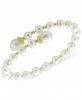 Cultured Freshwater Pearl (6-6-1/2mm & 8-9mm) Bypass Bangle Bracelet in 14k Gold-Plated Sterling Silver