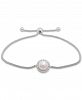 Cultured Freshwater Pearl (7mm) & Diamond (1/20 ct. tw. ) Bolo Bracelet in Sterling Silver