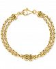 Effy Men's Double Box Link Chain Bracelet in 14k Gold-Plated Sterling Silver