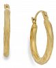 Diamond-Cut Hoop Earrings in 10k Gold
