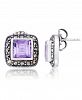 Amethyst (4 ct. t. w. ) & Marcasite Square Earrings in Sterling Silver