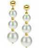 Cultured Freshwater Pearl (6 to 10mm) Graduated Drop Earrings in 14k Gold