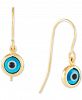 Glass Evil Eye Drop Earrings in 10k Gold