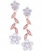 Wrapped in Love Diamond Flower Drop Earrings (1/4 ct. t. w. ) in 14k Rose & White Gold, Created for Macy's