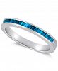 Sterling Silver Ring, Blue Diamond Baguette Ring (1/4 ct. t. w. )