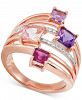 Multi-Gemstone (2-1/6 ct. t. w. ) & Diamond (1/10 ct. t. w. ) Ring in 18k Rose Gold-Plated Sterling Silver