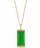 Effy Jade & Diamond Accent Rectangle 18" Pendant Necklace in 14k Gold