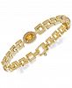 Citrine (1-1/5 ct. t. w. ) & White Topaz Accent Panther Link Bracelet in 14k Gold-Plated Sterling Silver