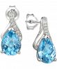 Blue Topaz (2-1/2 ct. t. w. ) & Diamond Accent Drop Earrings in 14k White Gold