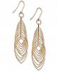 Textured Marquise Multi-Ring Drop Earrings in 14k Gold-Plated Sterling Silver