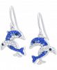 Giani Bernini Crystal Dolphin Drop Earrings in Sterling Silver, Created for Macy's