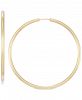 Italian Gold Medium Highly Polished Endless Hoop Earrings in 14k Gold,