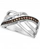 Le Vian Chocolate Diamond (1/6 ct. t. w. ) & Nude Diamond (1/10 ct. t. w. ) Crossover Statement Ring in 14k White Gold