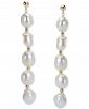 Black Cultured Freshwater Baroque Pearl (11-12mm) Drop Earrings in 14k Gold (Also in White & Pink Cultured Freshwater Baroque Pearl)