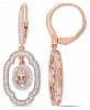 Morganite (1 ct. t. w. ) White Sapphire (1 ct. t. w. ) and Diamond (1/10 ct. t. w. ) Dangle Earrings in 18k Rose Gold Over Silver