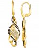 Le Vian Chocolate Diamond (1/2 ct. t. w. ) & Nude Diamond (3/8 ct. t. w. ) Open Swirl Drop Earrings in 14k Yellow Gold