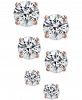 Giani Bernini 3-Pc. Cubic Zirconia Sterling Silver Stud Earrings in 18k Rose Gold-Plated, 18k Gold-Plated and Sterling Silver, Created for Macy's