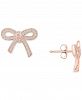 Wrapped Diamond Bow Earrings (1/4 ct. t. w. ) in 14k Gold, Rose Gold, or White Gold, Created for Macy's