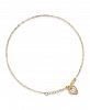 Oval Link Open Heart Anklet in 14k Yellow Gold