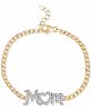 Giani Bernini Cubic Zirconia Mom Curb Link Chain Bracelet in 18k Gold-Plated Sterling Silver, Created for Macy's