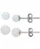 Children's 2-Pc. Set White Opal (4mm) & Imitation Pearl Stud Earrings in Sterling Silver