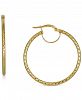 Textured Medium Hoop Earrings in 10k Gold, 30mm