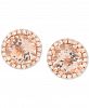 Morganite (3/4 ct. t. w. ) & Diamond (1/8 ct. t. w. ) Stud Earrings in 14k Rose Gold