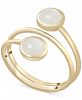 White Moonstone Wrap Ring in 14k Gold-Plated Sterling Silver